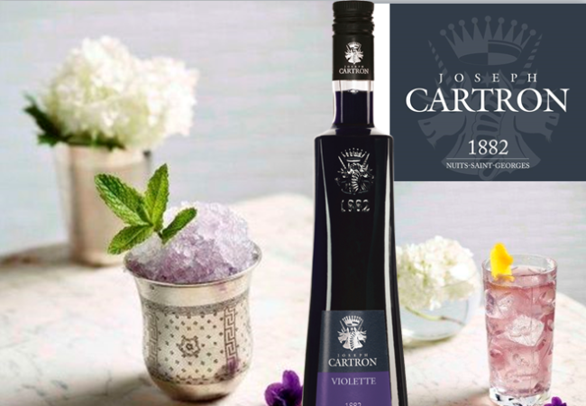 Joseph Cartron – liqueur de violette – cocktails créatifs – bouquet de fleurs