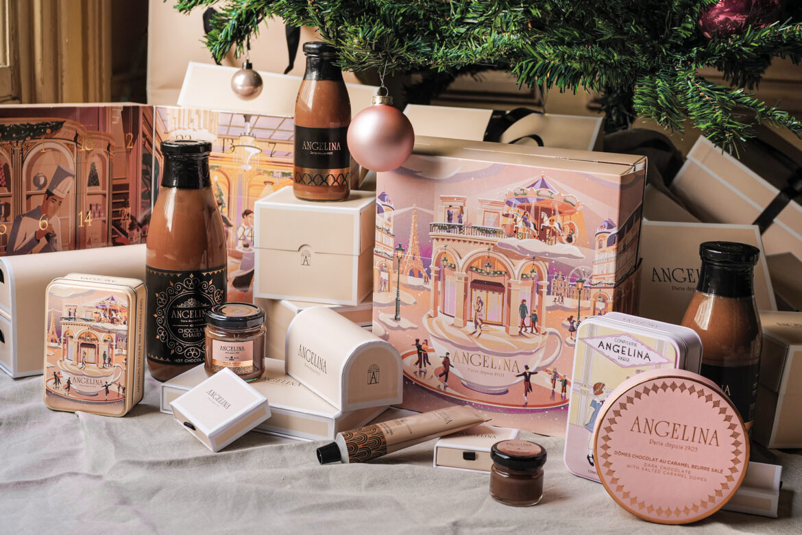 La Halle des Gourmets présente ses produits pour les Fêtes dont une belle sélection signée Angelina